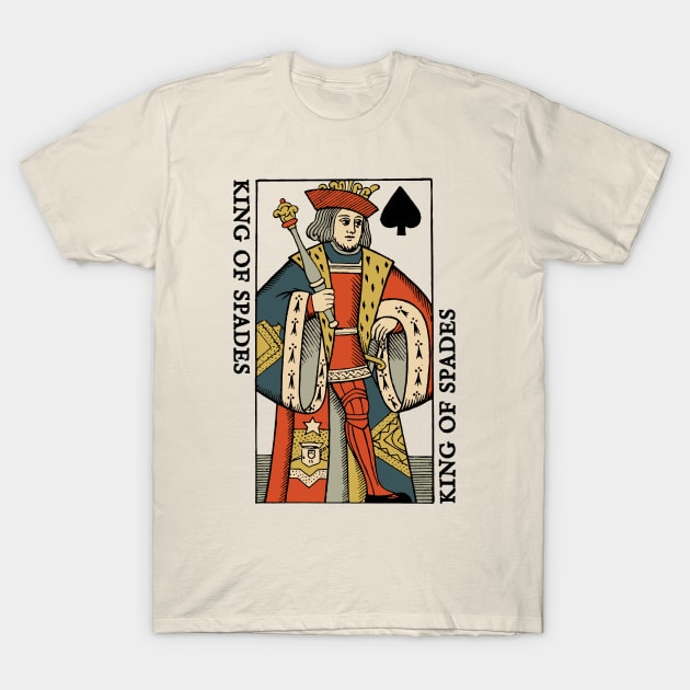 Original Standard Character of Playing Card King of Spades T-Shirt by KewaleeTee